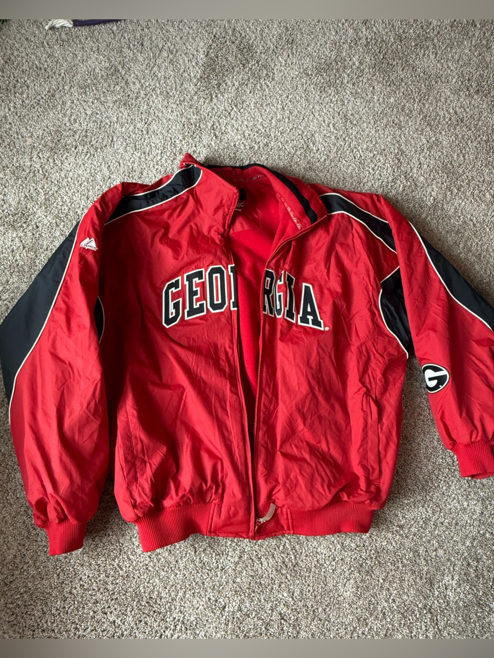 Majestic Red Georgia Bulldogs Windbreaker Jacket